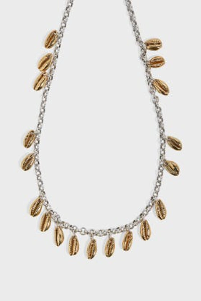 Shop Isabel Marant Shell-embellished Necklace In Silver And Gold