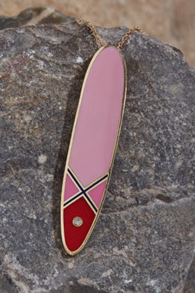 Shop Tara Hirshberg Surf Longboard Pendant In Pink