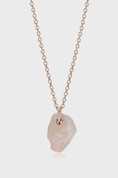 Shop Monica Vinader Caroline Issa Pink Quartz And 18k Rose Gold Adjustable Necklace