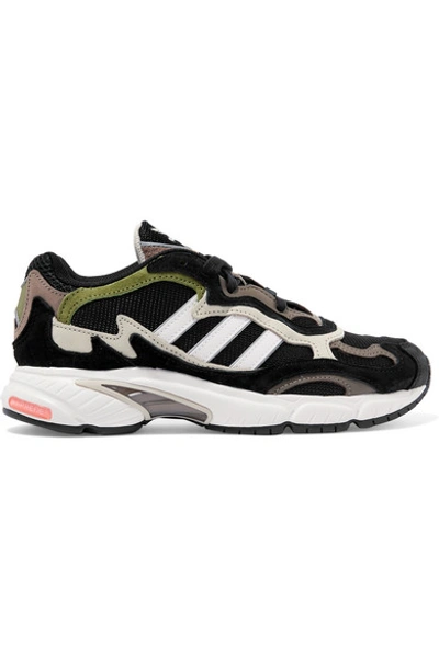 Adidas Originals Temper Run Mesh, Suede And Leather Trainers In Army Green  | ModeSens