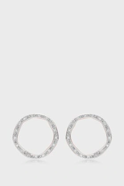 Shop Monica Vinader Diamond And 18k Rose Gold Vermeil Riva Large Circle Stud Earrings