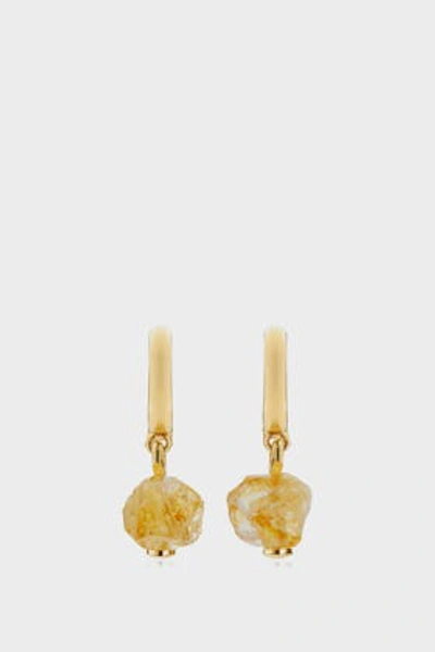 Shop Monica Vinader Caroline Issa Citrine And 18k Yellow Gold Huggie Earrings