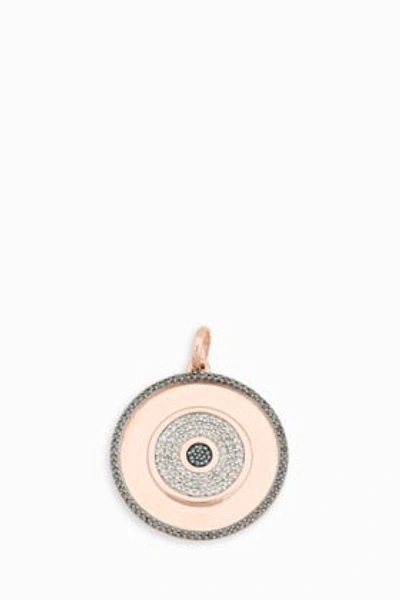 Shop Monica Vinader Evil Eye Disc Large Pendant In *rose Gold