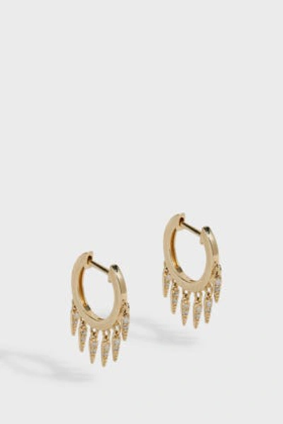 Shop Sydney Evan Fringe Huggie Hoop Earrings In Y Gold