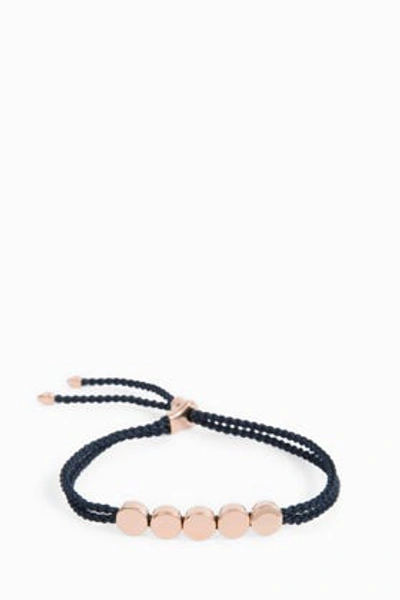 Shop Monica Vinader Linear Bead Friendship Bracelet In Navy