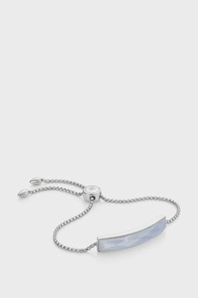 Shop Monica Vinader Blue Lace Agate And Sterling Silver Baja Facet Friendship Chain Bracelet