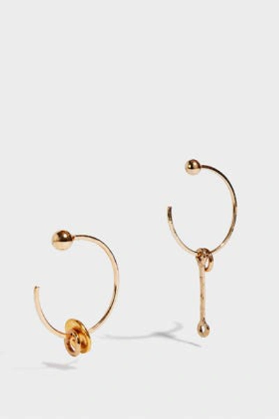 Shop Sonia Boyajian Alice Hoop Charm Earrings In Y Gold