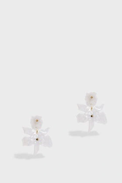 Shop Lele Sadoughi Crystal Lily Earrings In White