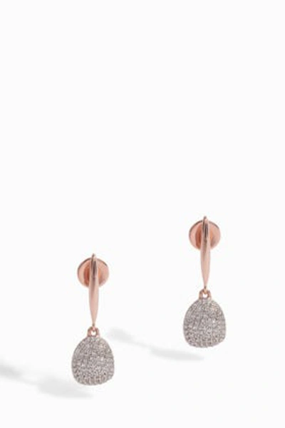 Shop Monica Vinader Nura Diamond Small Pebble Drop Earrings In Metallic