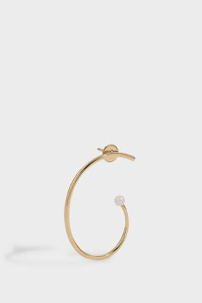 Shop Yvonne Léon 9-karat Gold Pearl Earring In Y Gold