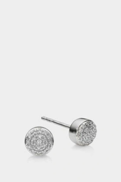 Shop Monica Vinader Fiji Mini Button Stud Earrings In Silver