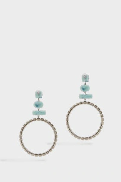 Shop Isabel Marant Oversized Diamante Hoop Earrings In Green
