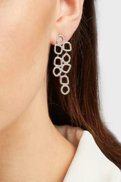 Shop Monica Vinader Diamond And 18k Rose Gold Vermeil Riva Cluster Cocktail Earrings