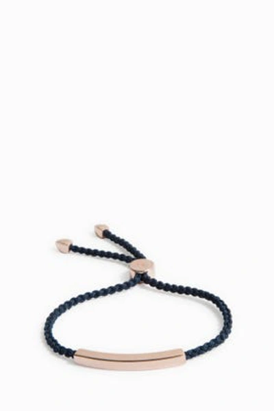 Shop Monica Vinader Linear Friendship Bracelet In Navy