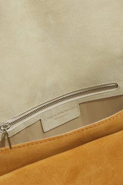 Shop Erika Cavallini Jil Suede-leather Crossbody Bag In Beige