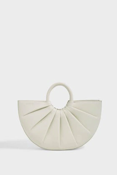 Shop Dlyp Bender Pleated Leather Mini Tote In White