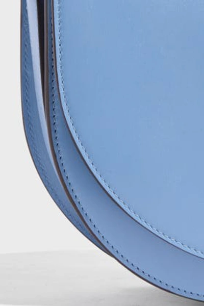 Shop Victoria Beckham Half Moon Box Leather Shoulder Bag In Blue