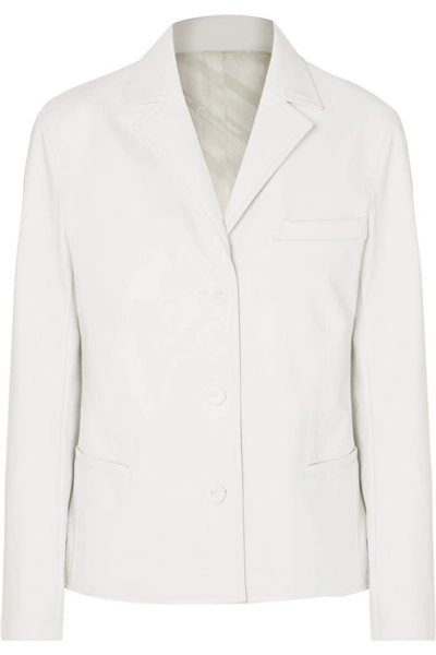 Shop Commission Cabin Faux Leather Blazer In White