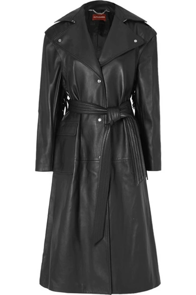 Shop Altuzarra Dickson Fringed Leather Trench Coat In Black