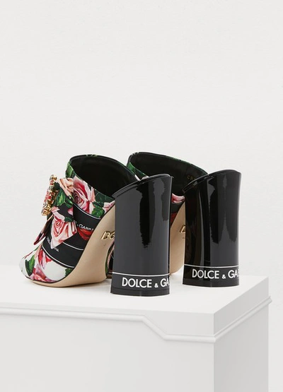 Shop Dolce & Gabbana Roses Mules In Mix