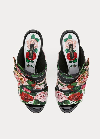 Shop Dolce & Gabbana Roses Mules In Mix