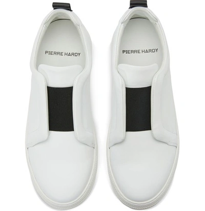 Shop Pierre Hardy Slider Leather Sneakers In White