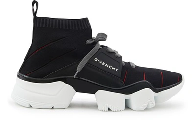 Shop Givenchy Jaw Mid-high Knitted Trainers In Black