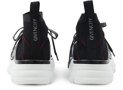 Shop Givenchy Jaw Mid-high Knitted Trainers In Black