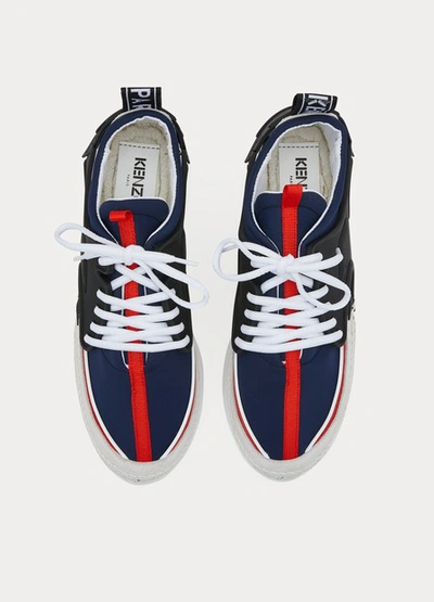 Shop Kenzo Espadrilles Wedge Sneakers In Navy