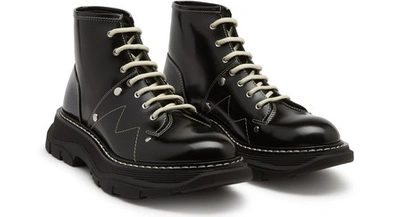 Shop Alexander Mcqueen Lace-up Ankle Boots In Black