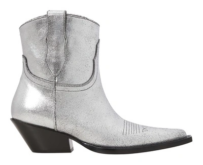 Shop Maison Margiela Cowboy Ankle Boots In Silver