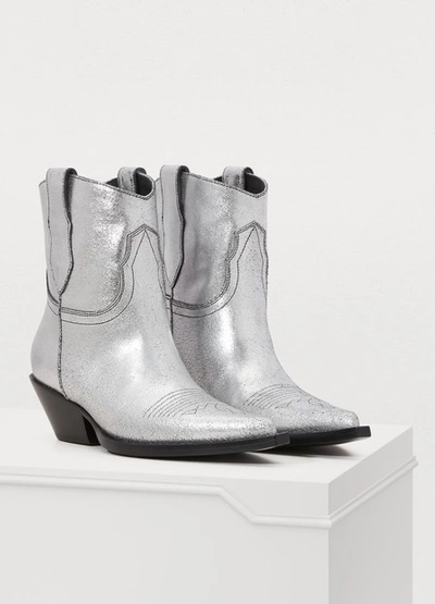 Shop Maison Margiela Cowboy Ankle Boots In Silver