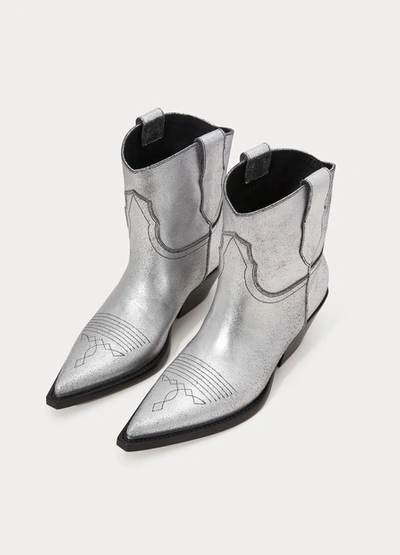 Shop Maison Margiela Cowboy Ankle Boots In Silver
