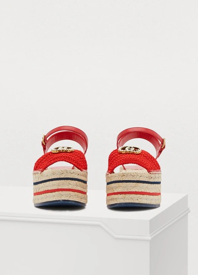 Shop Gucci Platform Espadrilles In Red