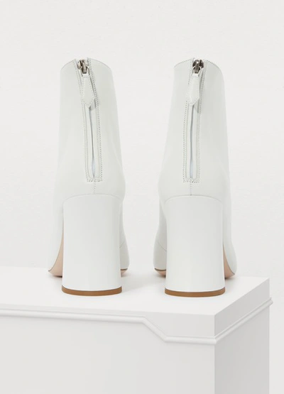 Shop Miu Miu Laced Ankle Boots In Bianco