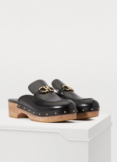 Shop Ferragamo Cleome Mules In Black