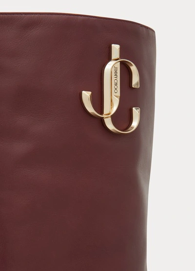 Shop Jimmy Choo Mahesa 100 Boots In Burgundy