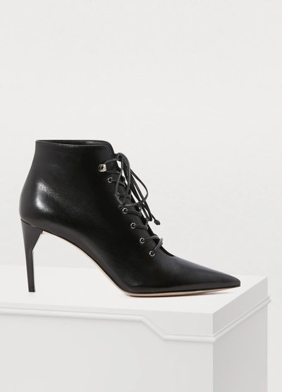 Shop Miu Miu Lace-up Ankle Boots In Black