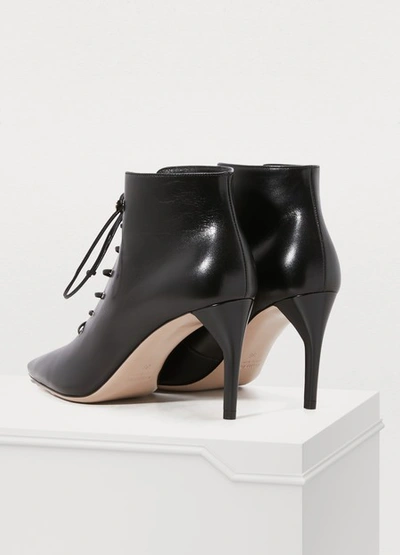 Shop Miu Miu Lace-up Ankle Boots In Black