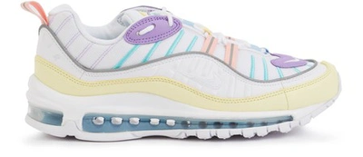 Shop Nike Air Max 98 Trainers In Luminous Green/white-atomic Violet