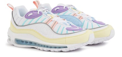 Shop Nike Air Max 98 Trainers In Luminous Green/white-atomic Violet