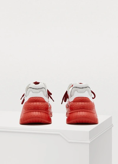 Shop N°21 Billy Sneakers In Black + Red (sole)