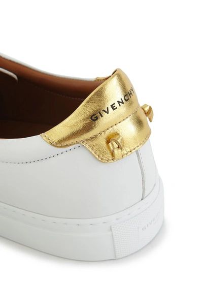 Shop Givenchy Urban Street Low-top Leather Trainers In Gold