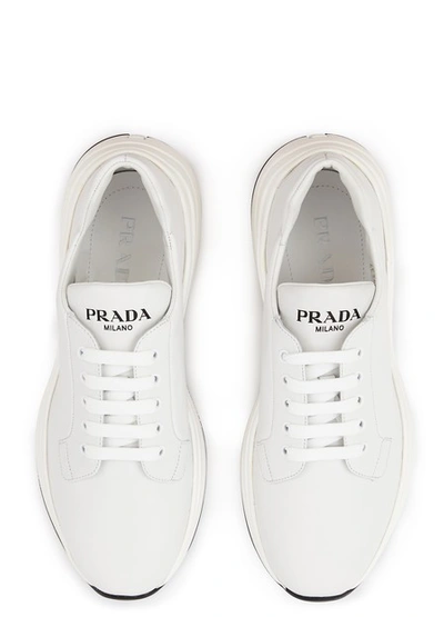 Shop Prada America's Cup Sneakers In White