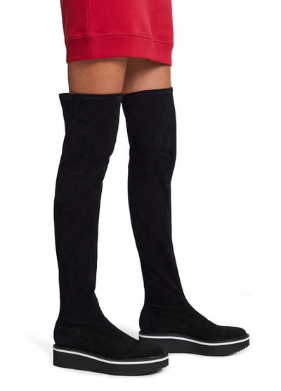 Shop Clergerie Bella Thigh-high Boots In Blk Sdestr