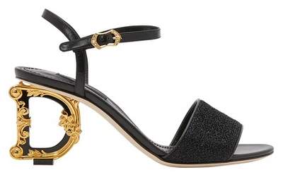 Shop Dolce & Gabbana Dg Heeled Sandals In Black