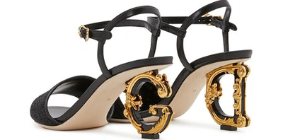 Shop Dolce & Gabbana Dg Heeled Sandals In Black