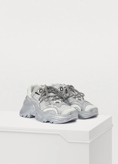 Shop N°21 Billy Sneakers In Silver