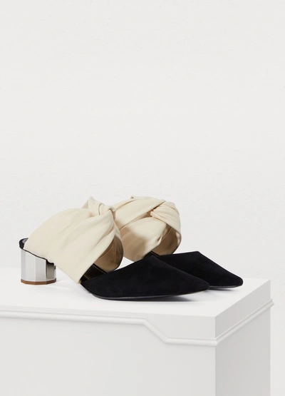 Shop Proenza Schouler Mules With Mirror Heels In Black Cream