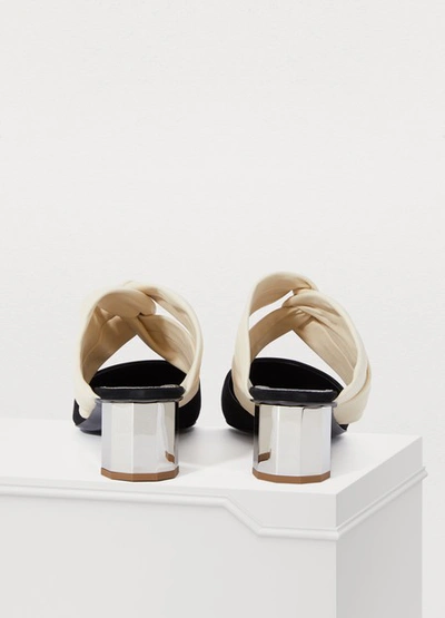 Shop Proenza Schouler Mules With Mirror Heels In Black Cream